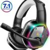 EKSA E1000 Gaming Headset 7.1 Virtual Surround Gaming Headphones Wired USB Earphone With LED RGB Light Mic For Computer/PC/PS4