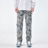All-matching Loose Fashion Denim Jacquard Pants For Boys - 28, Jacquard Blue