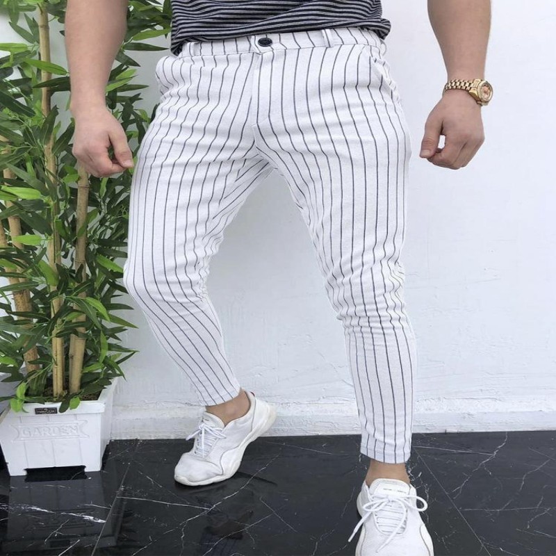 Spring And Autumn Slim Fit Men's Business Casual Pants Long Pants 3D Plaid - Image 7