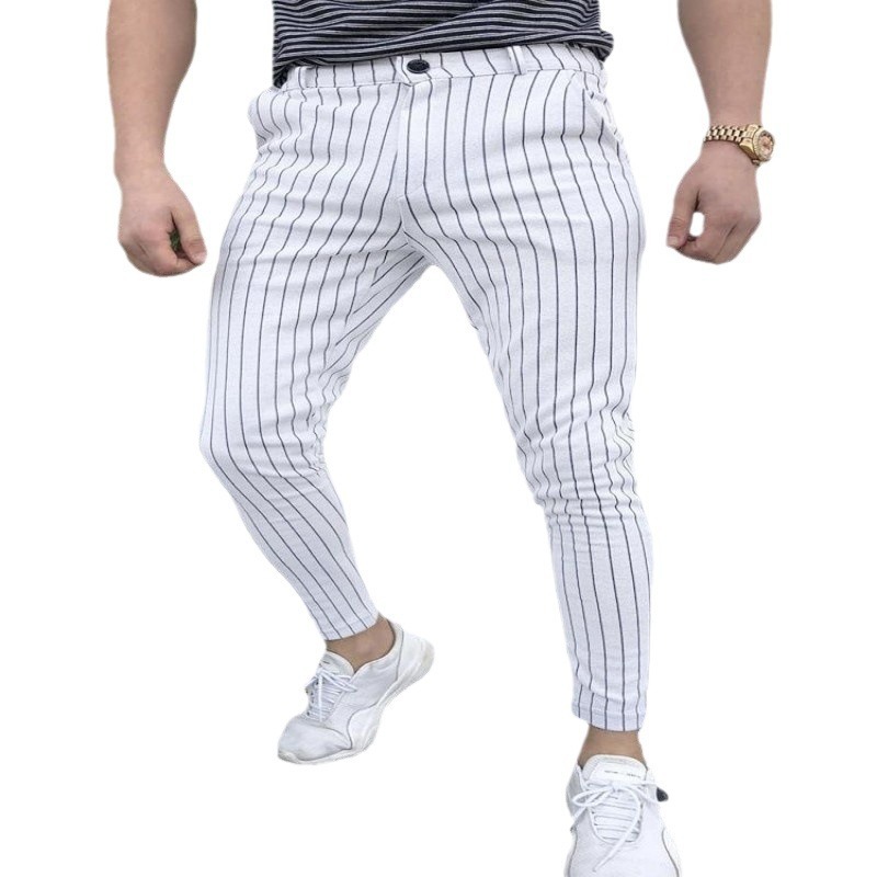 Spring And Autumn Slim Fit Men's Business Casual Pants Long Pants 3D Plaid - Image 6