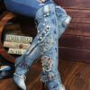 Women's String Beads High-heeled Denim Stiletto Heel