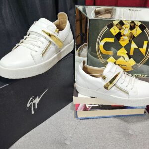 ZT White Shoes  Gold Logo Best Qualities