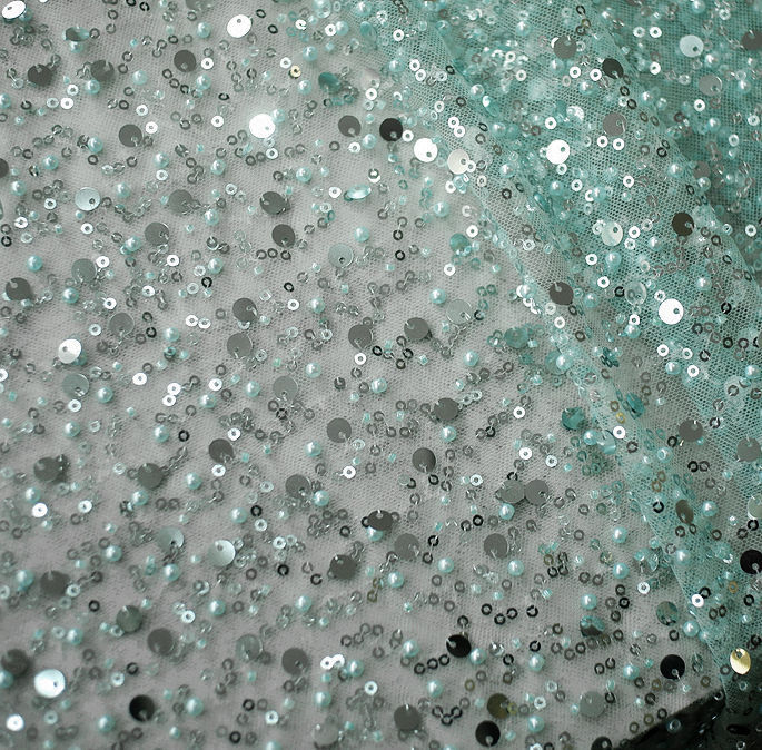 Sequined Pearl Embroidery Lace Asymmetric Single Sleeve Dress - Image 7