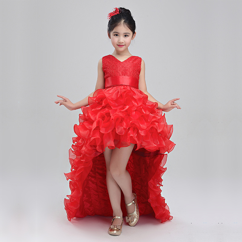 Girls dress wedding flower girl dress skirt child Princess Dress Costume skirt tail 888 piano - Image 3
