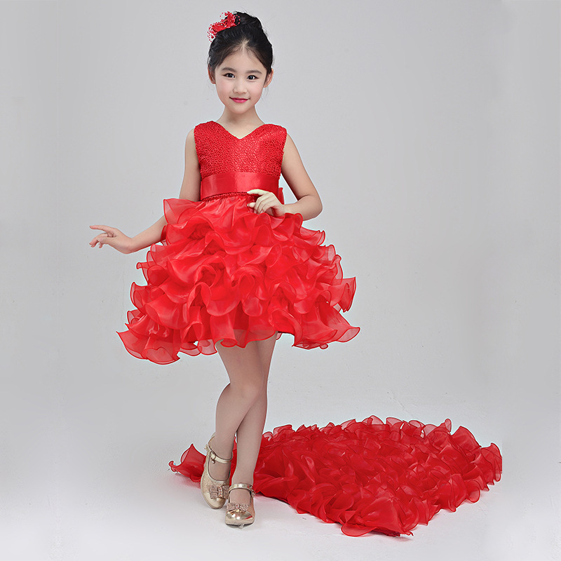 Girls dress wedding flower girl dress skirt child Princess Dress Costume skirt tail 888 piano - Image 6