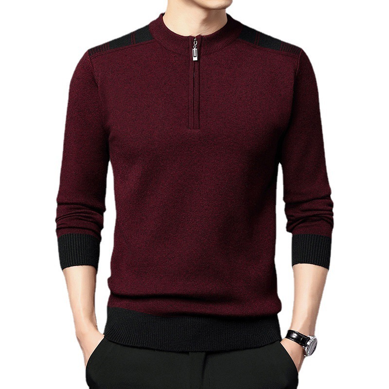 Men's Thickened Knitting Casual Half Zip Sweater - Image 10