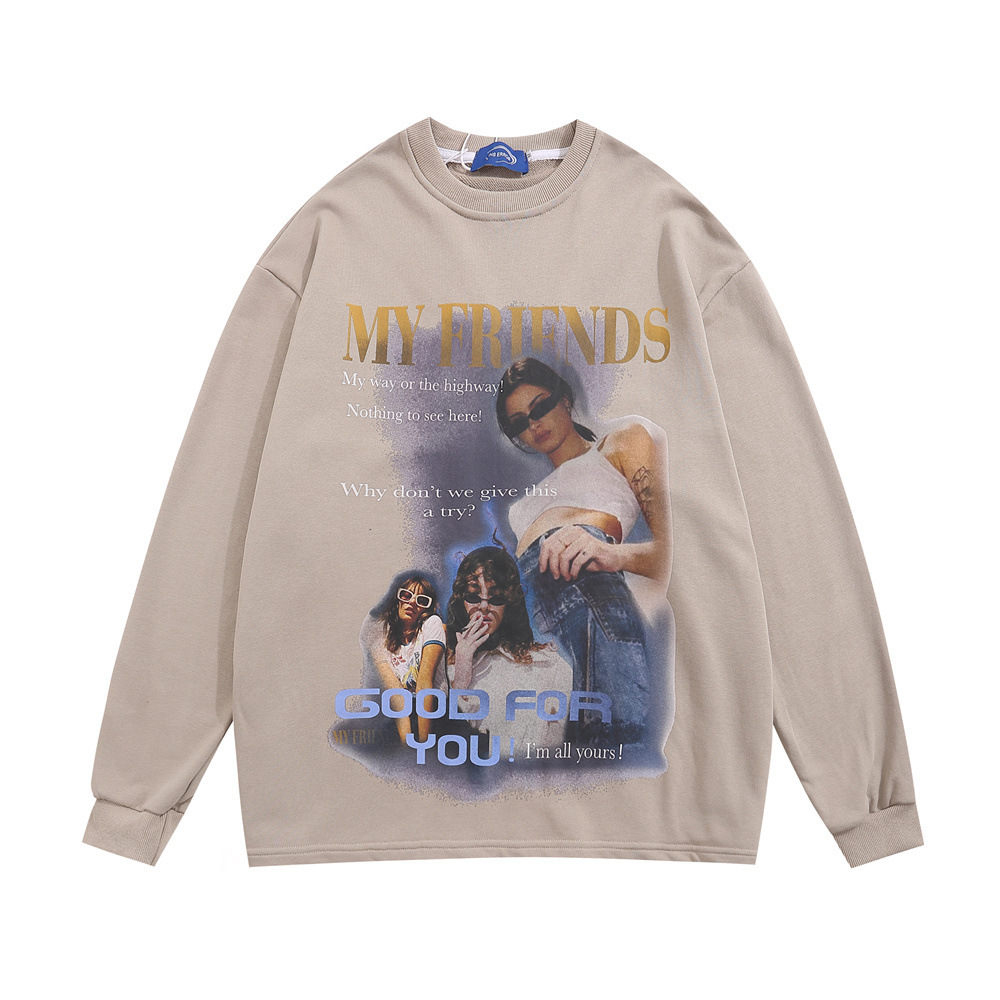 Character Printed Loose Sweatshirt Male - Image 5