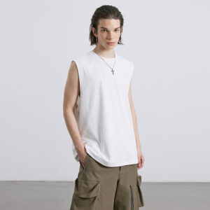 Technology Quick-drying Breathable Round Neck Solid Color Basic Loose Underwaist Tank Neutral
