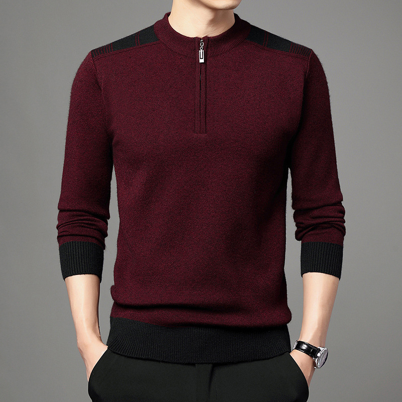 Men's Thickened Knitting Casual Half Zip Sweater - Image 6