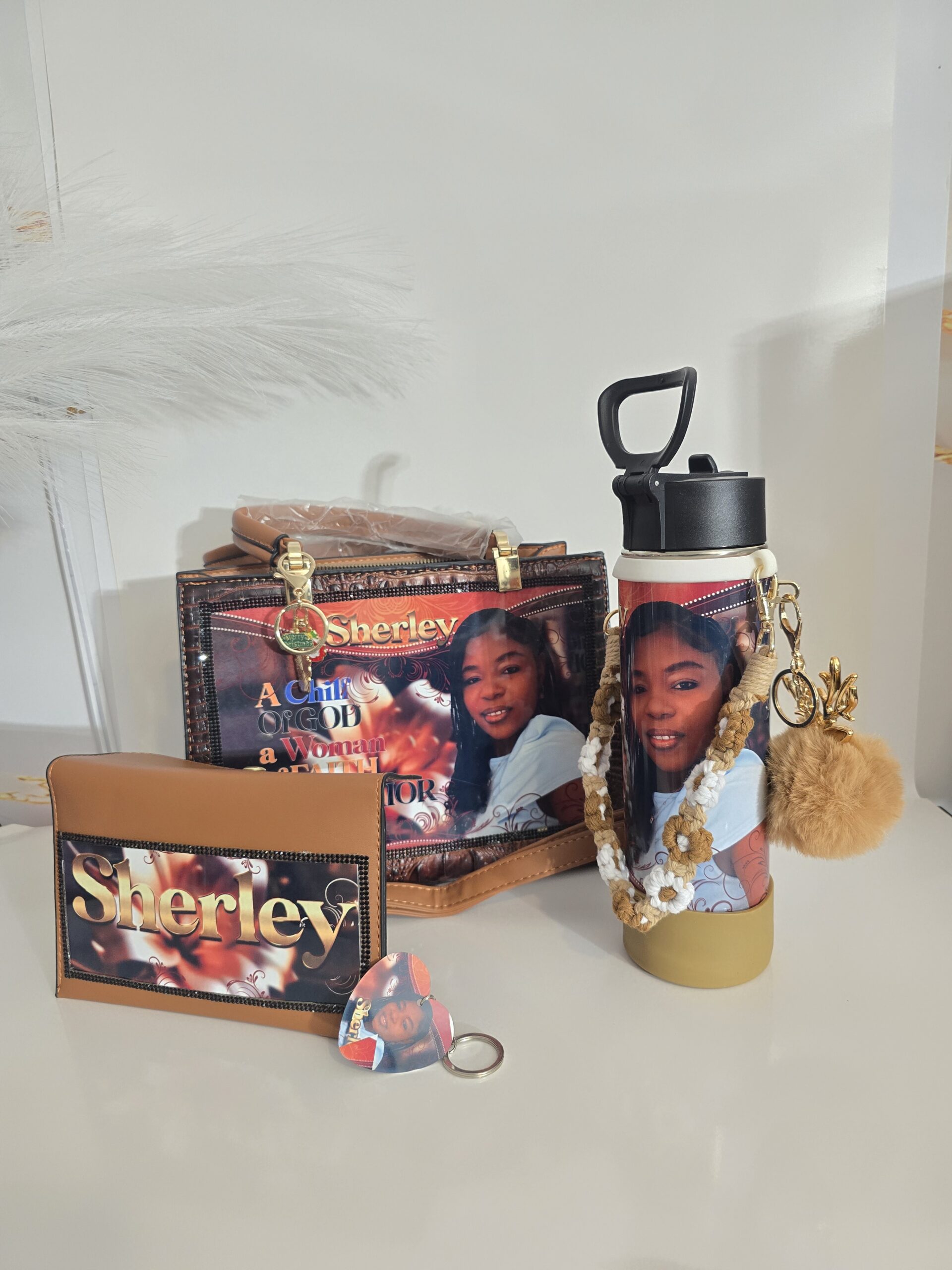 Personalized Leather Handbag Set Women's - Image 6